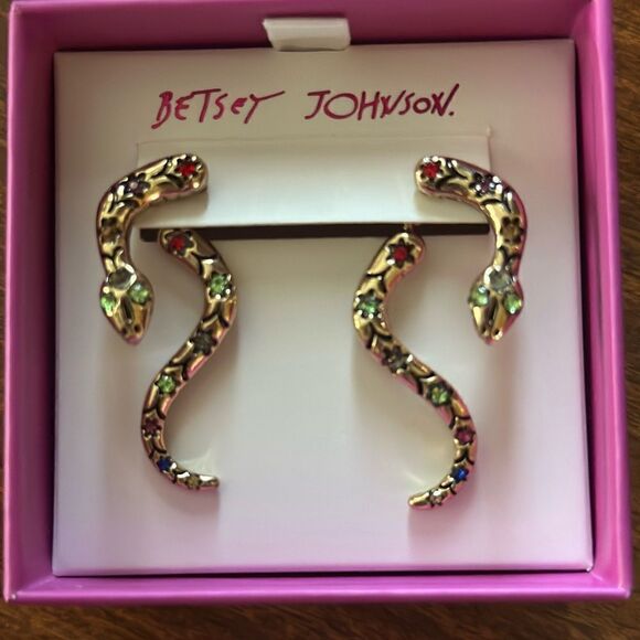 Betsey Johnson snake earrings 🐍✨💫 - Picture 2 of 4
